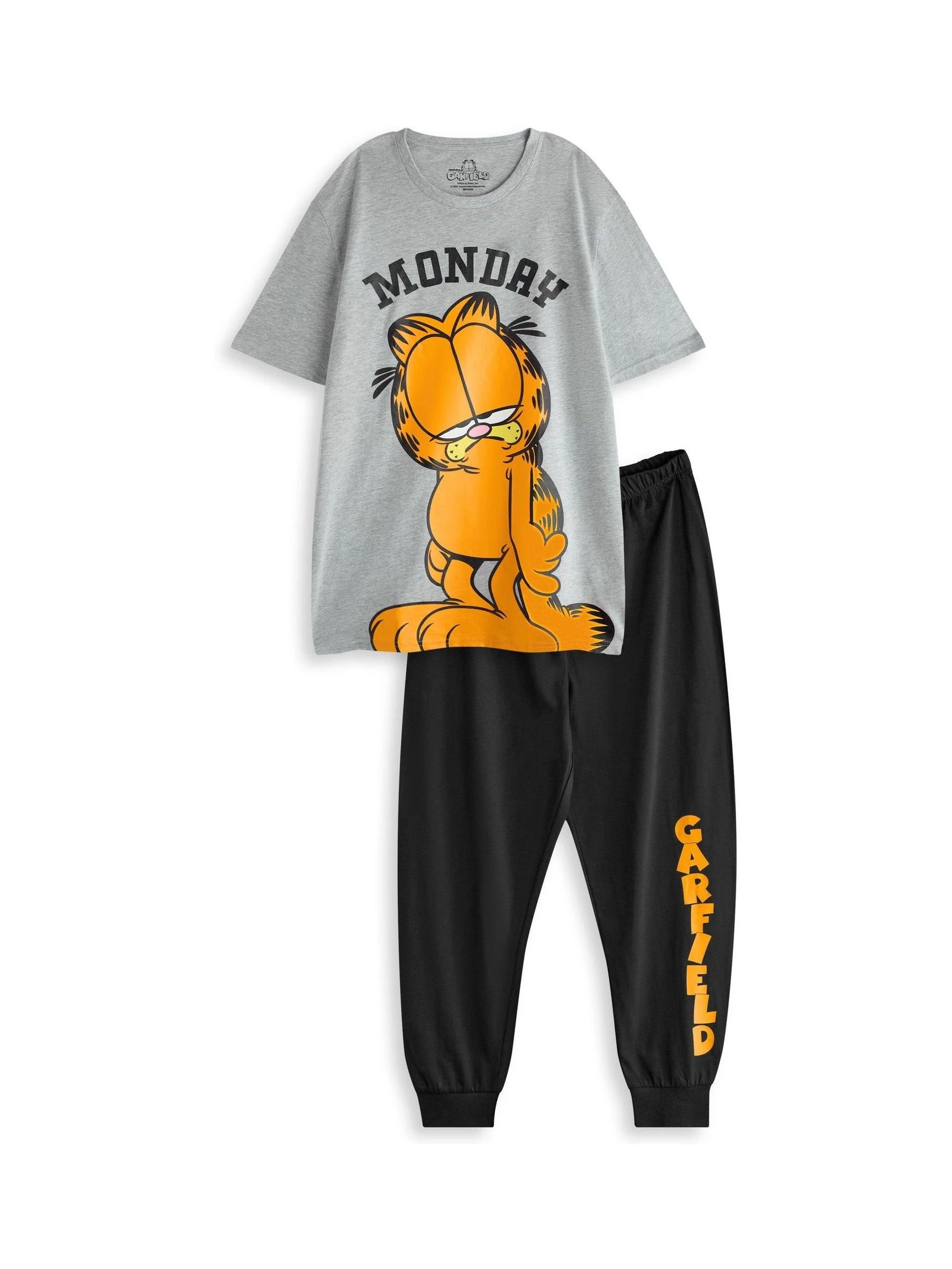 Vanilla Underground Mens Garfield Short Sleeve Long Leg Pyjamas Set