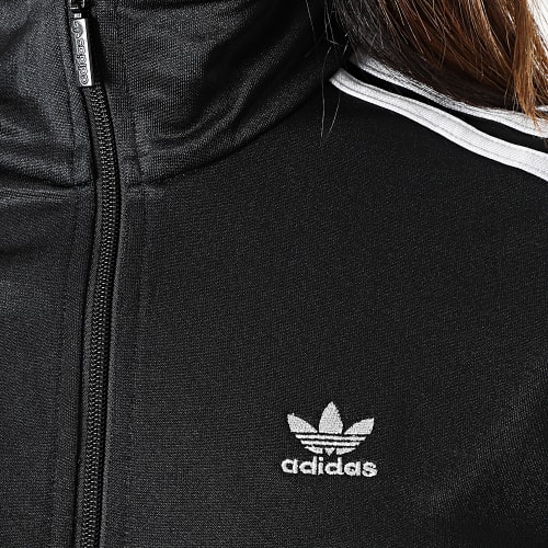 Veste Zippée Crop Femme A Bandes HF7535 Noir