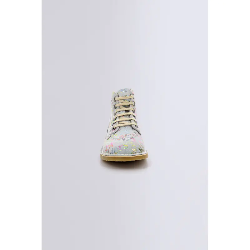KICKLEGEND BLEU CLAIR IMPRIME ARGENT BOTTINES Cuir Femme