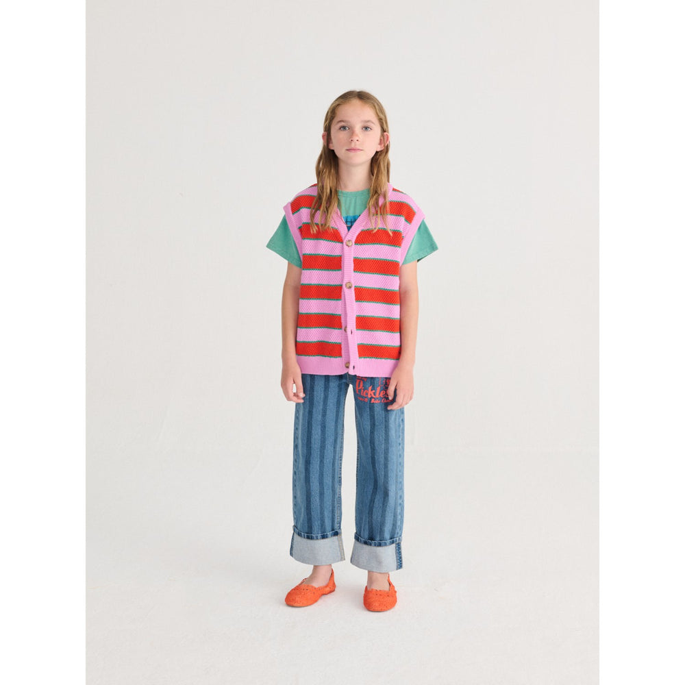 Køb Bobo Choses Purple Bc Striped Strikket Vest