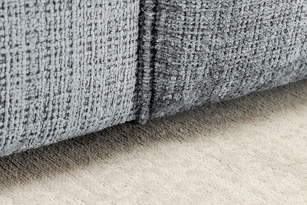 Modernes Ecksofa BOSSA NOVA 265cm grau Chenille 3-Sitzer Couch L-Form