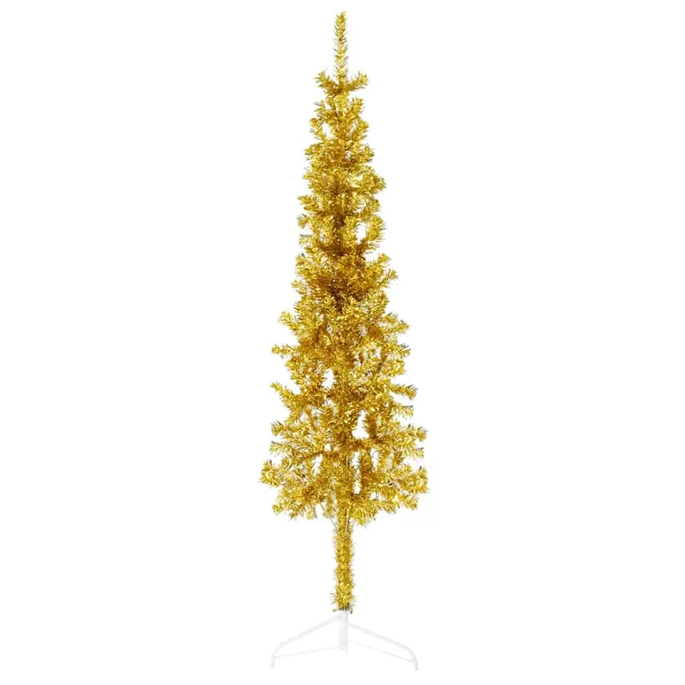 vidaXL - Halve Kunstkerstboom - Goud - 120 cm