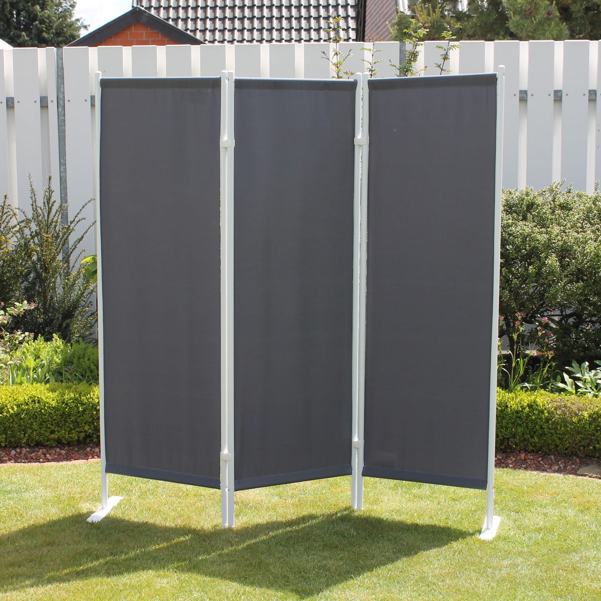 3-paneels scherm, antraciet