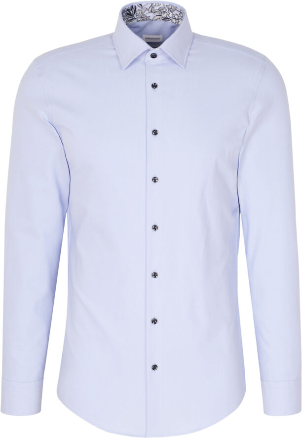 Seidensticker Performance shirt Slim Long sleeve Kent-Collar Uni Blue