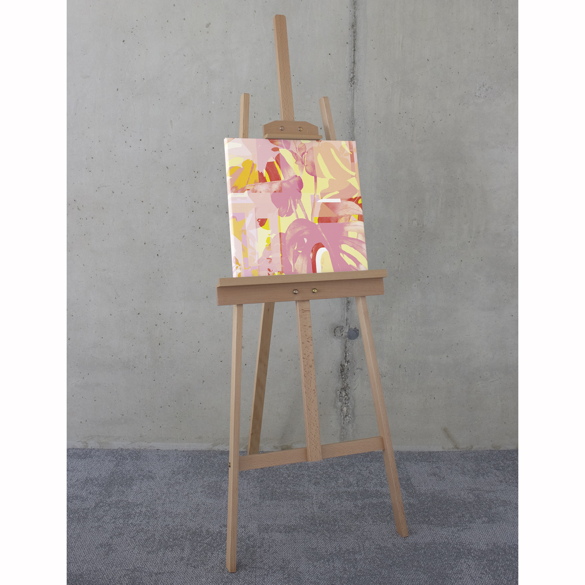 Keilrahmenbild SUMMER PARTY - pink-gelb - 40x40 cm