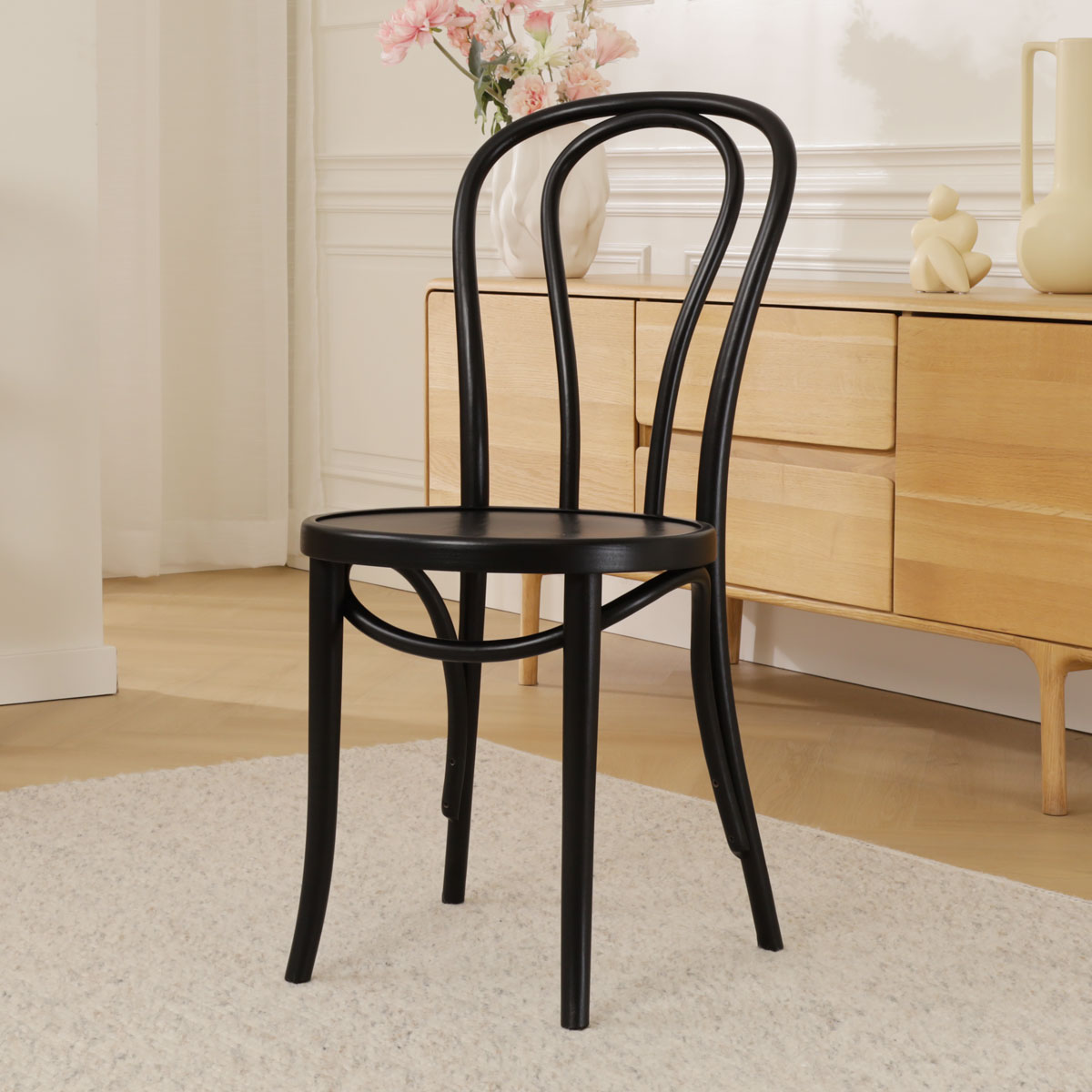 Houten bistrostoel Vienna Thonet No. 18 - zwart gebeitst