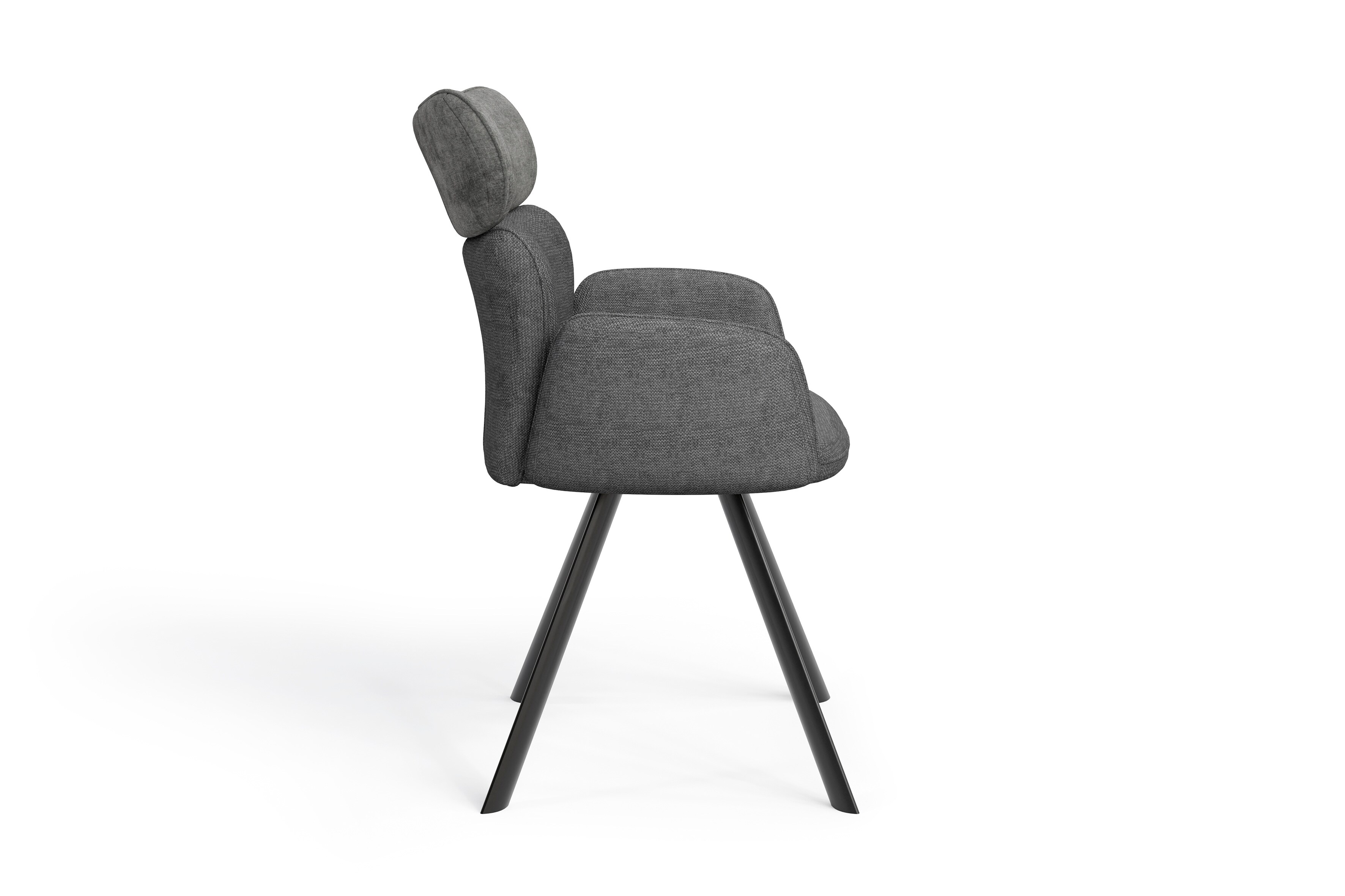 byLIVING Esszimmerstuhl TEXAS, 2-er Set, Webstoff anthrazit, Gestell schwarz