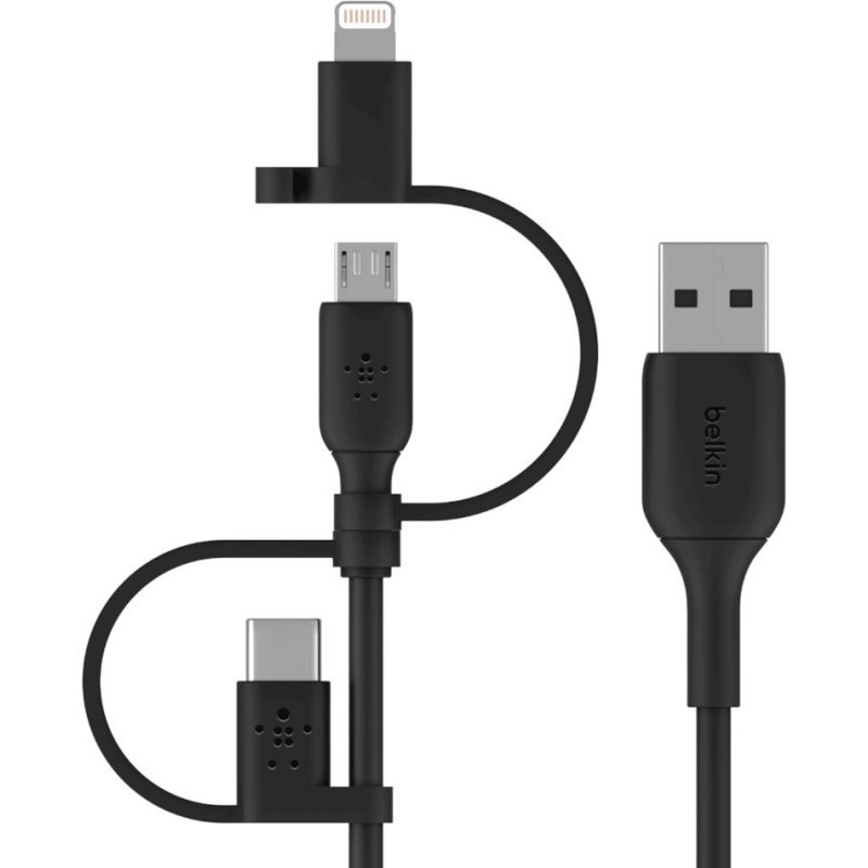 Belkin BoostCharge câble USB A USB C/Micro-USB B/Lightning noir 1 m