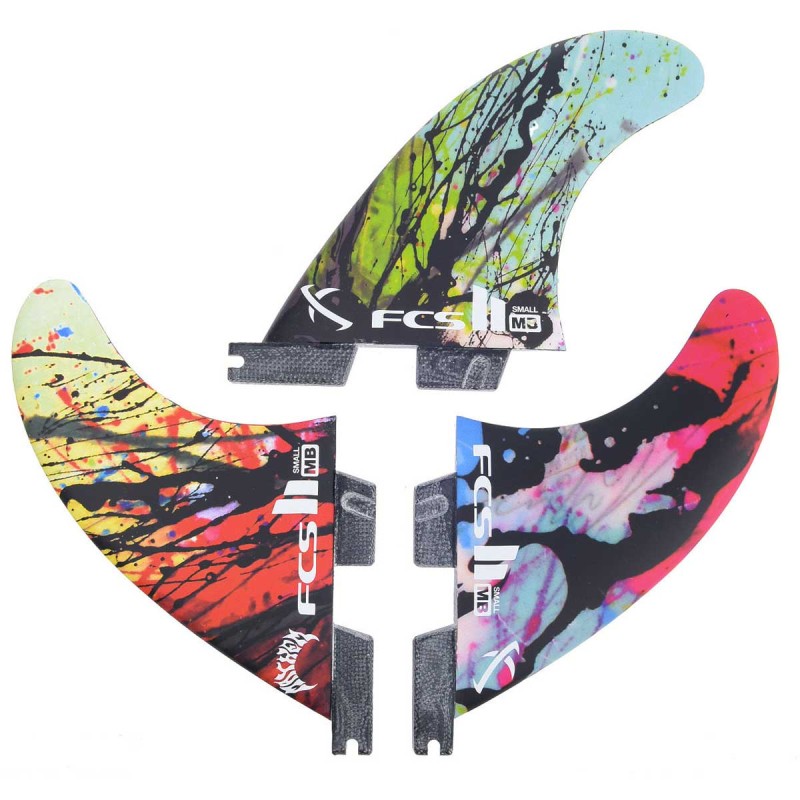 Ailerons FCS II Matt Biolos PC Small Graphic Tri Retail Fins - The Corner Shop