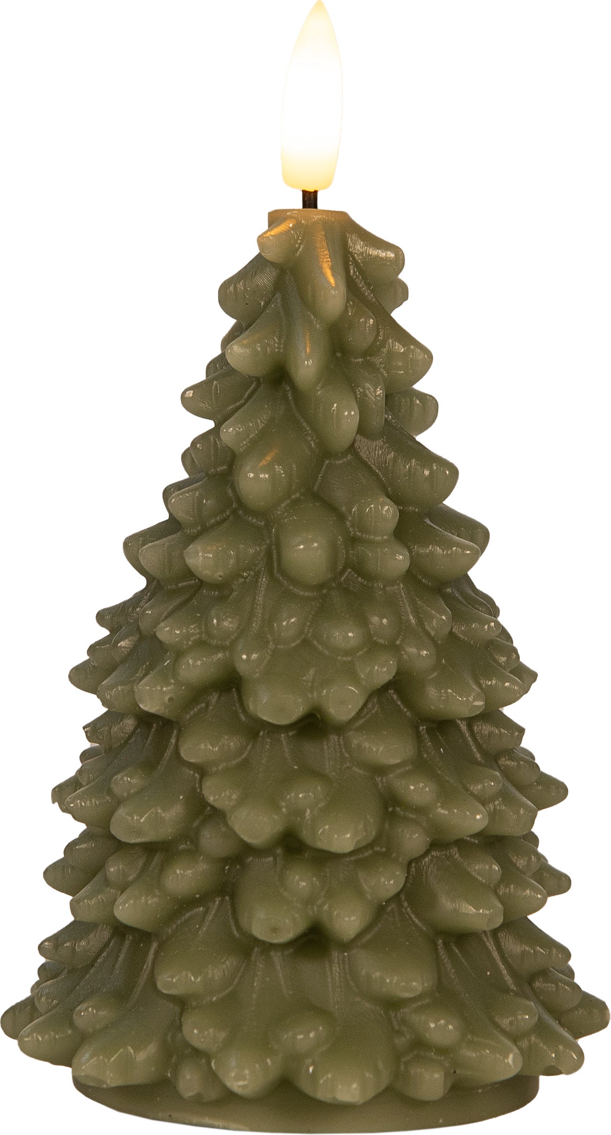 Anna's Collection LED stompkaars Tambu kerstboom groen D 9,5 H 15 cm