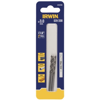 Irwin metaalboor HSS PRO 3 mm 3 stuks