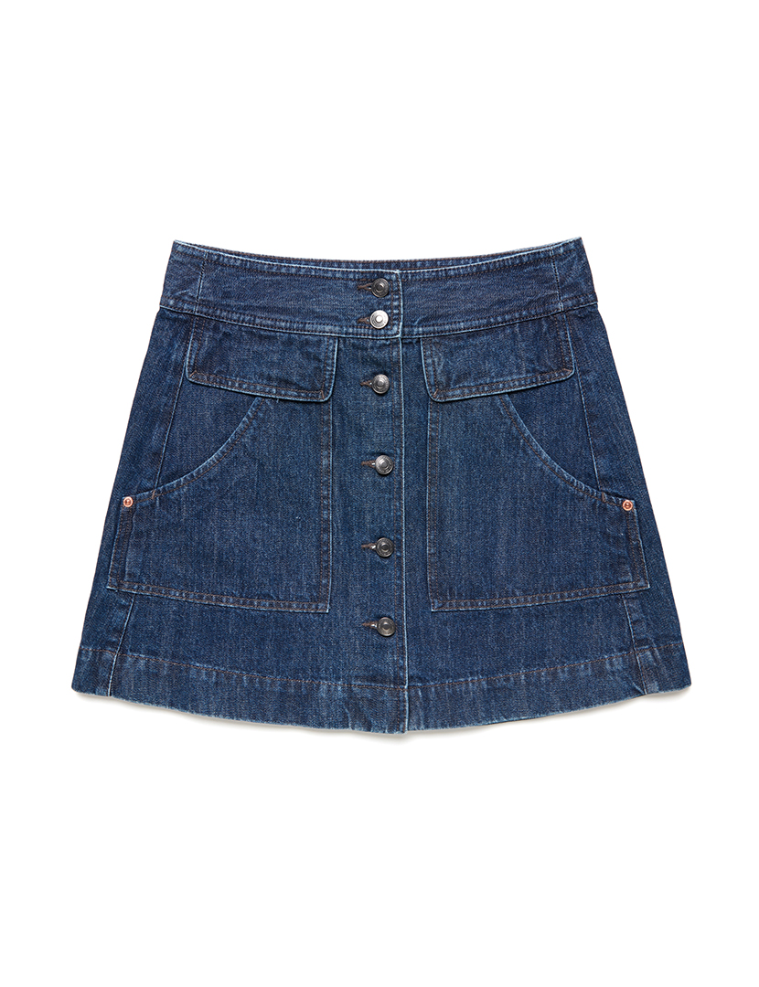 Short Skirt Lady Blue Denim