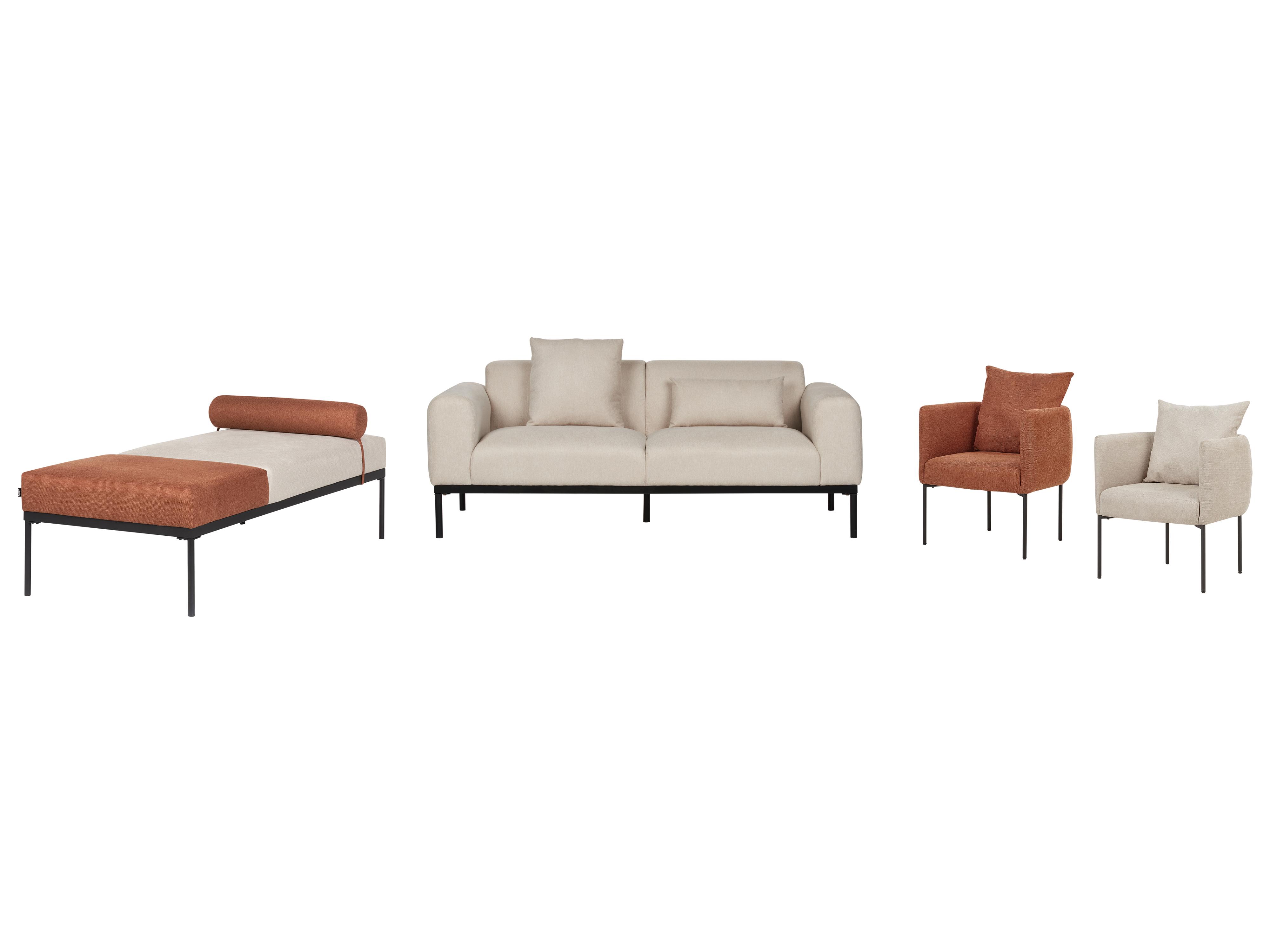 Chaise longue MALMOS Kunstlinnen Goudbruin