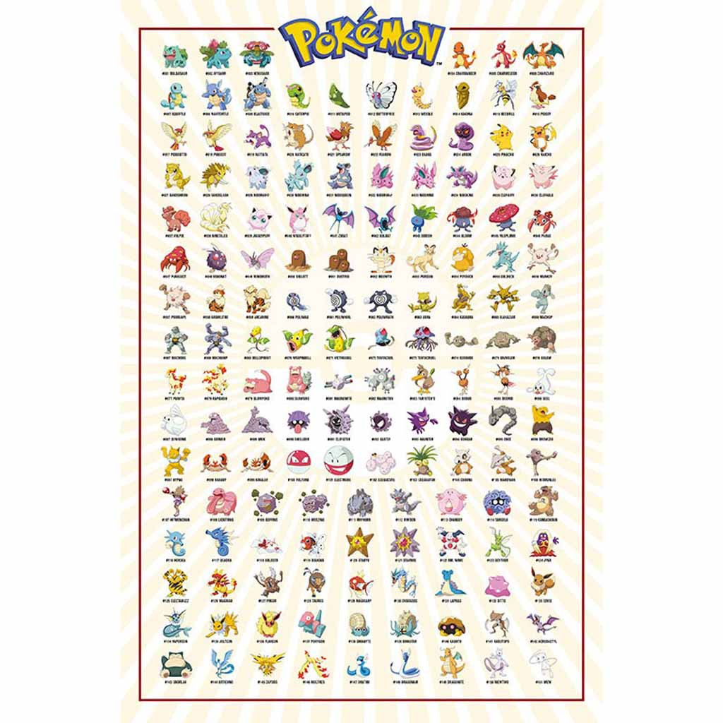 Pokémon - Poster Kanto 151 (91,5 X 61cm)