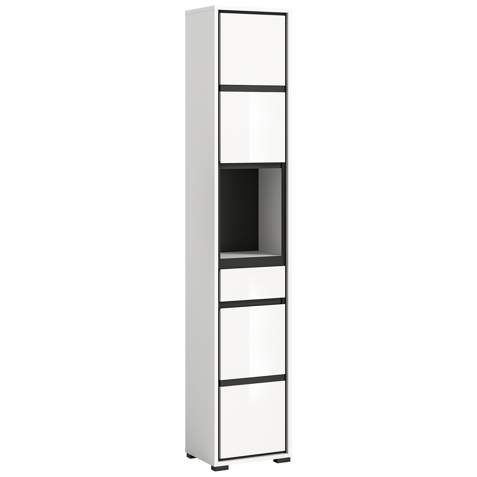 Hochschrank JARU - weiß Hochglanz - 35 cm breit
