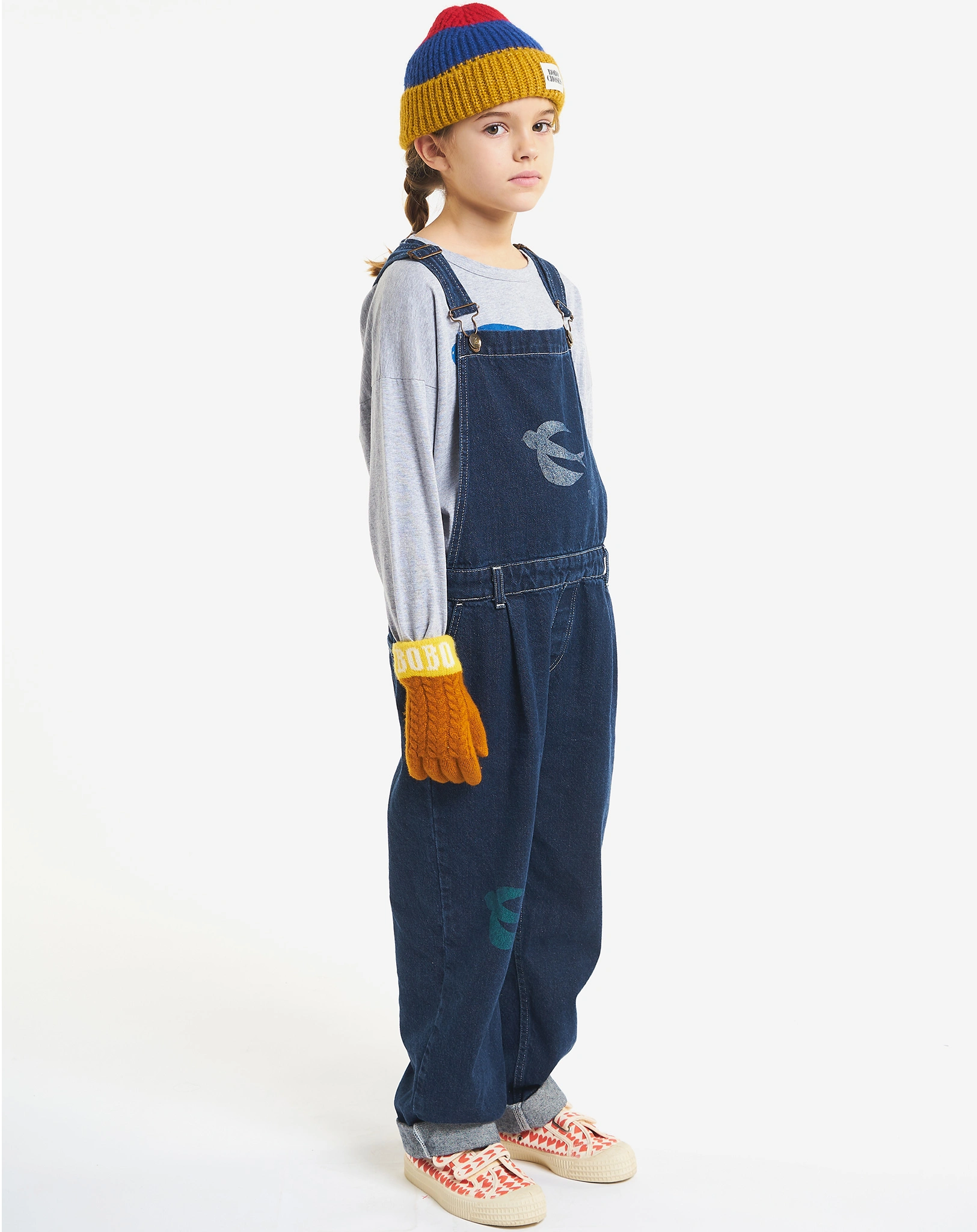 Jeans-Latzhose BIRDS in midnight blue