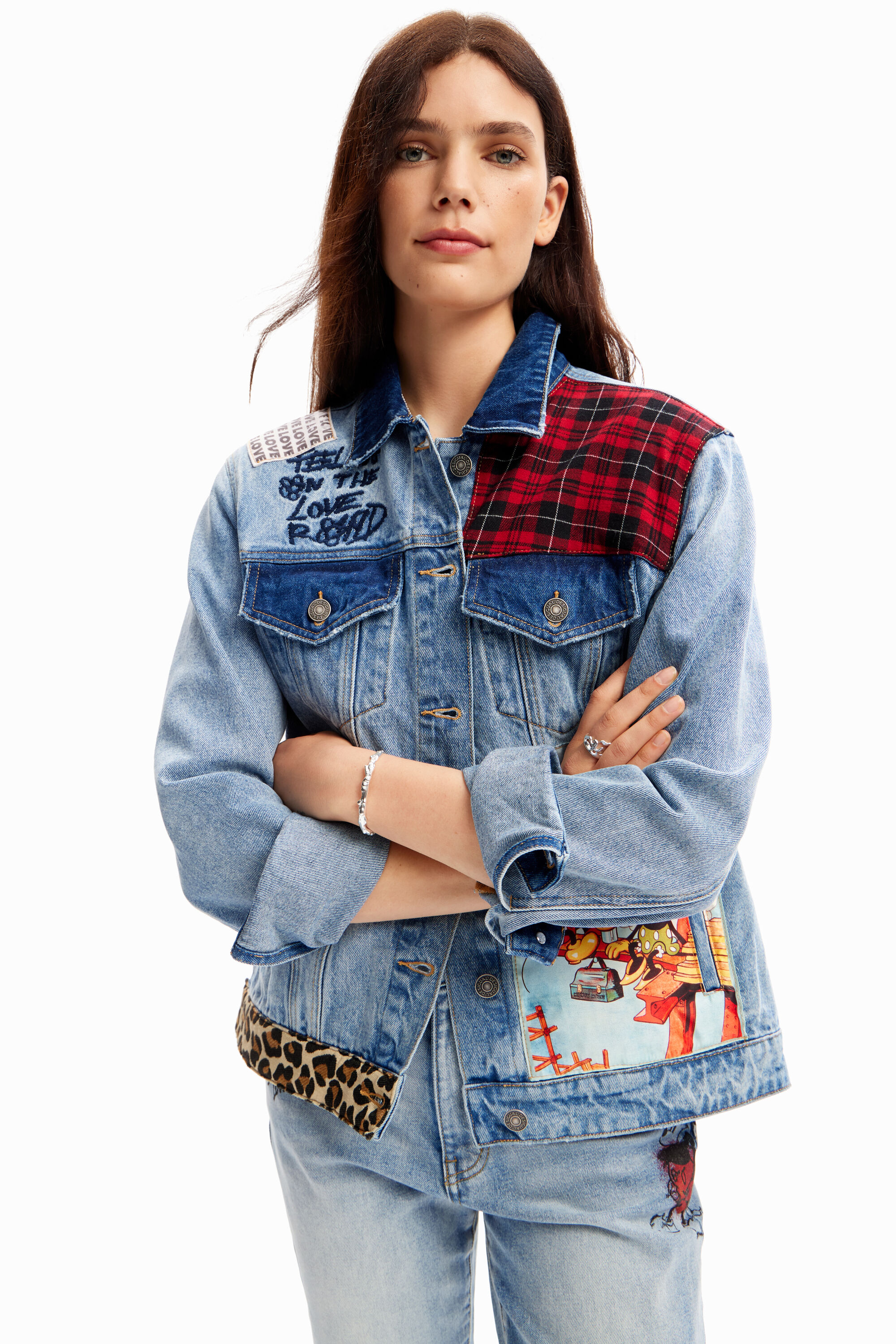 Veste trucker jean Mickey Mouse