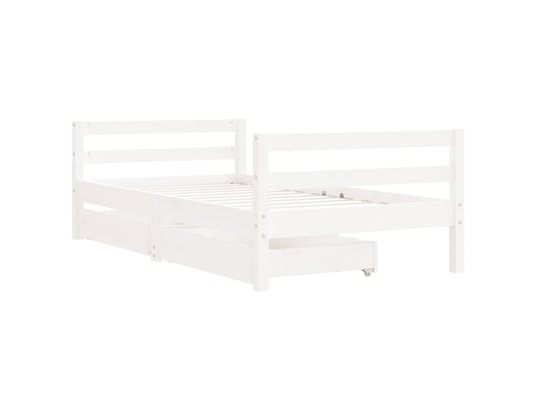 VIDAXL - Lit enfant Cadre de lit pour enfant tiroirs blanc 80x160cm bois pin mas...