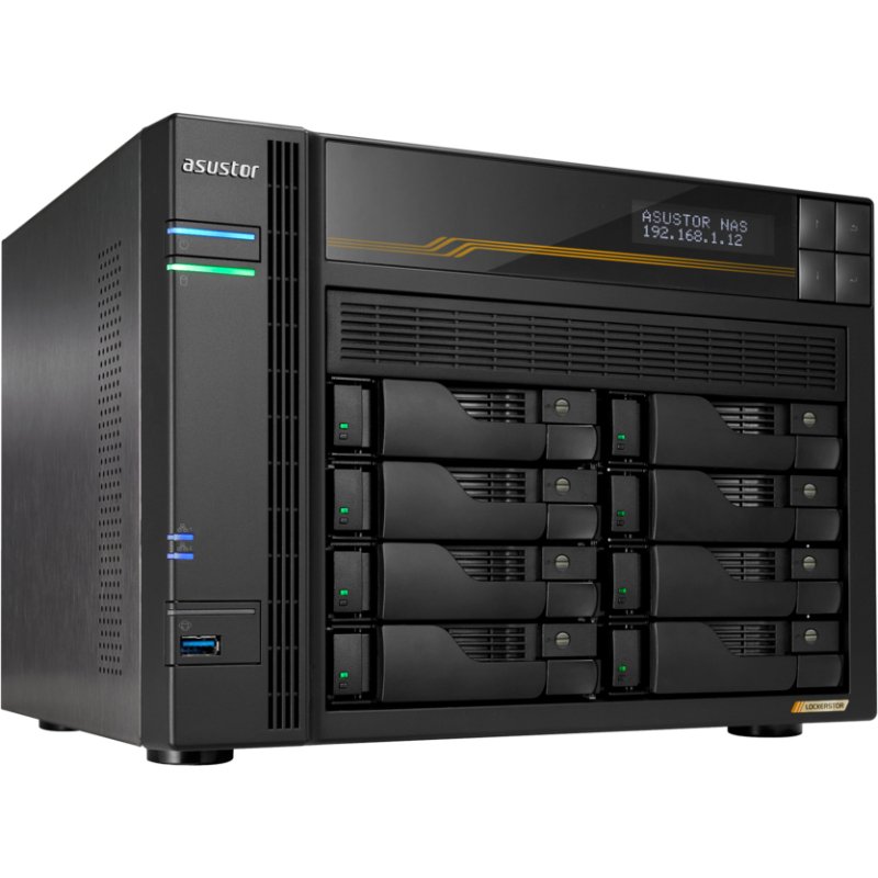 Asustor LOCKERSTOR 8 Gen3 NAS Bureau AMD Ryzen V3C14 16 Go DDR5 ADM Noir