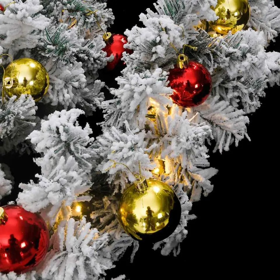 vidaXL - Kerstdecoratie kerstslinger met ballen, LED-lampjes 10 m - Groen - PVC