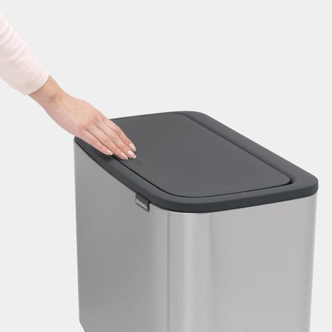 Bo Touch Bin, met 1 binnenemmer, 36 liter - Matt Steel Fingerprint Pro