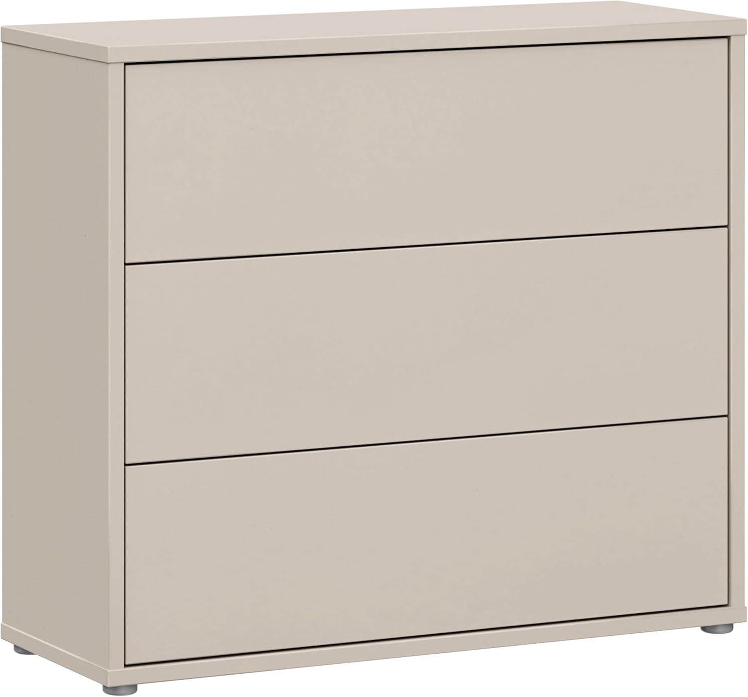 Forte Alice Springs Kommode 100, Moderne Kommode mit 3 Schubladen, Schlafzimmer, Wohnzimmer, Holzwerkstoff, Kaschmir Beige, 94,8 cm breit x 83,1 cm hoch x 34,9 cm tief