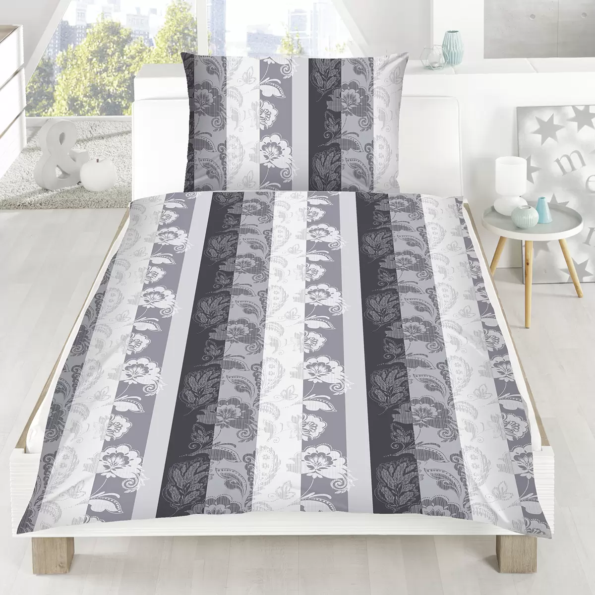 Bettwäsche-Set Wellness New 7 grau,weiss,schwarz