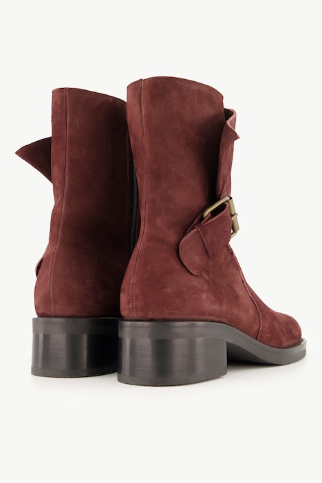 Leder-Boots, Veloursleder, Zipper, Wechselfußbett, Weite H