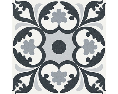 Porseleinen wand- en vloertegel Heritage taco zwart in 76 verschillende designs 16,5 x 16,5 cm