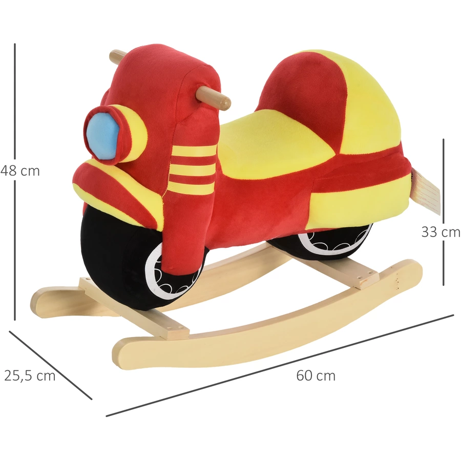 HOMCOM Kinder Schaukelwippe als Motorrad rot, gelb