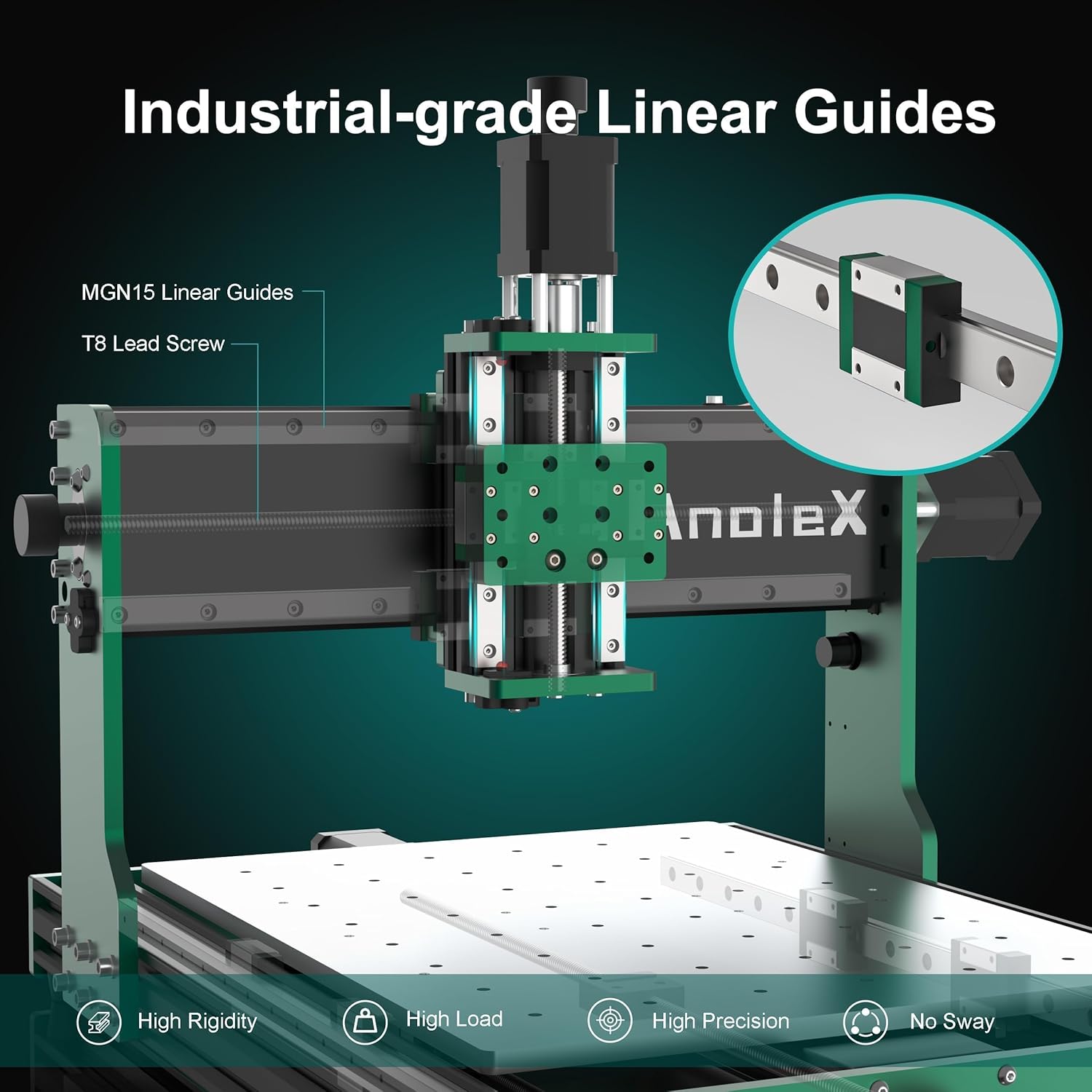 CNC-Fräsmaschine 3030-Evo Max, Ganzmetall-XYZ-Achse, Dual-Stahl-Linearführungen mit 800-W-Trimmer-Fräse, ideal zum Schneiden von Aluminium, Messing, Edelstahl, Holz, Acryl, MDF, Kunststoffen
