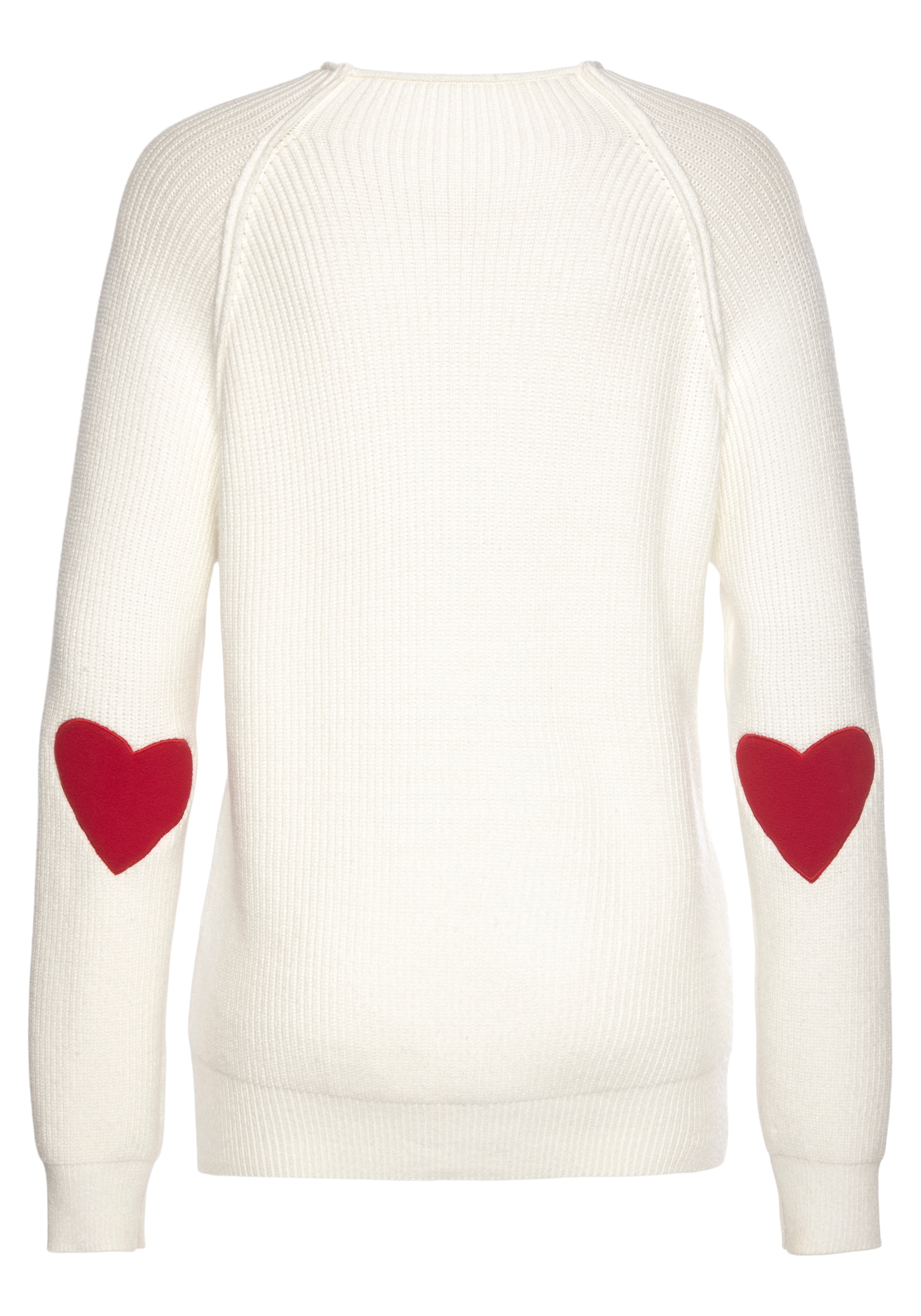 LASCANA Stehkragenpullover , mit Herzchendetails, lockerer Strickpullover