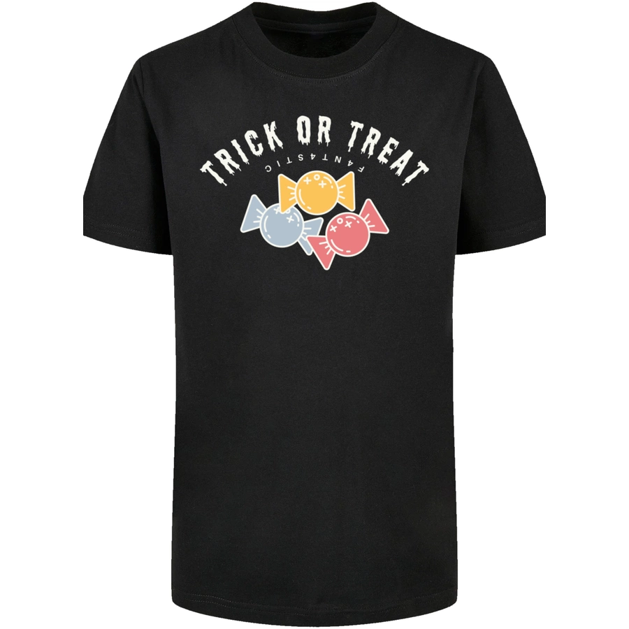 F4NT4STIC Basic Kids Tee Trick Or Treat Halloween schwarz