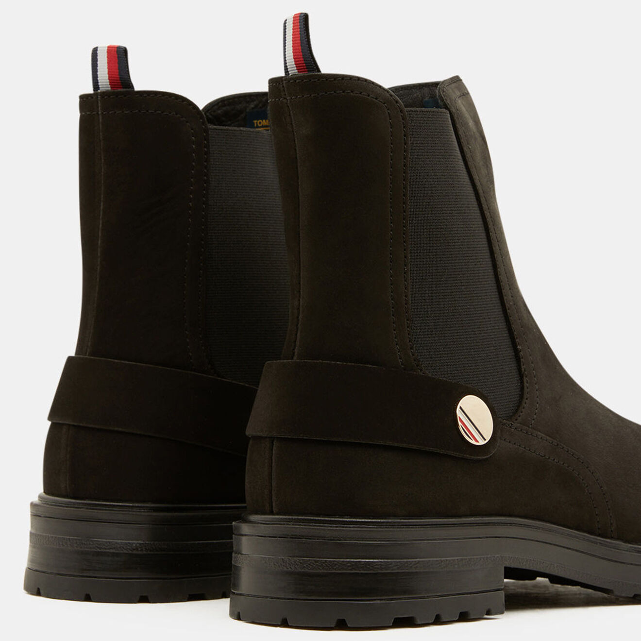 Tommy Hilfiger Chelsea boots en Velours de Cuir Bijoux noires