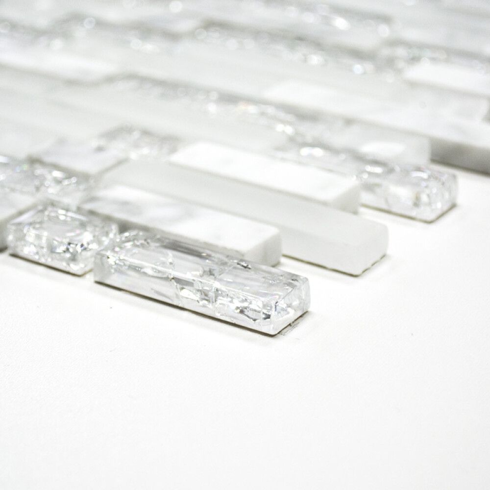 MOSAIKK INTERLOCK CRYSTAL/STONE MIX WHITE XIC V1311