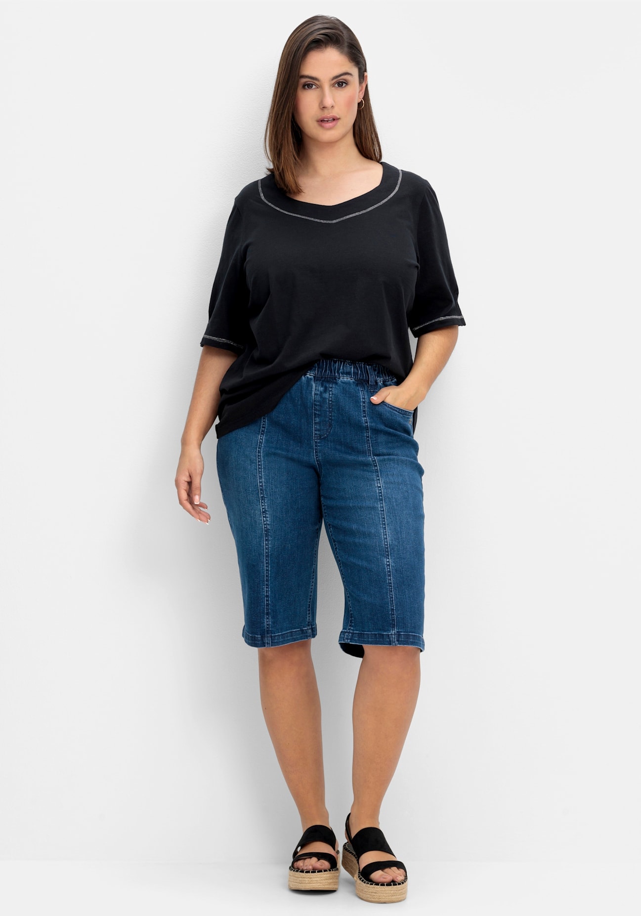 Sheego Jeansbermudas