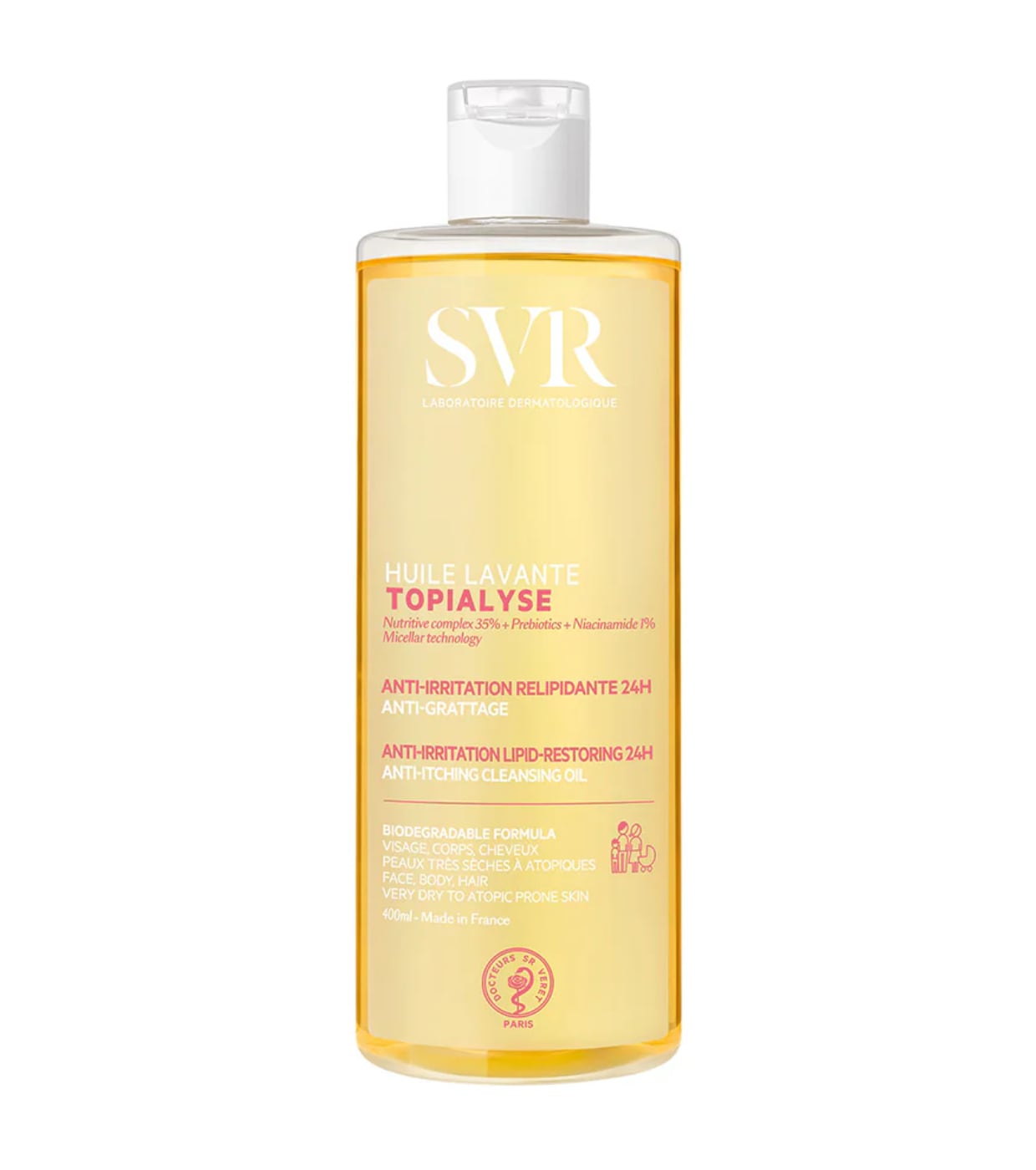 SVR - *Topialyse* - Huile Lavante óleo de limpeza relipidante 400ml - Pele seca e sensível