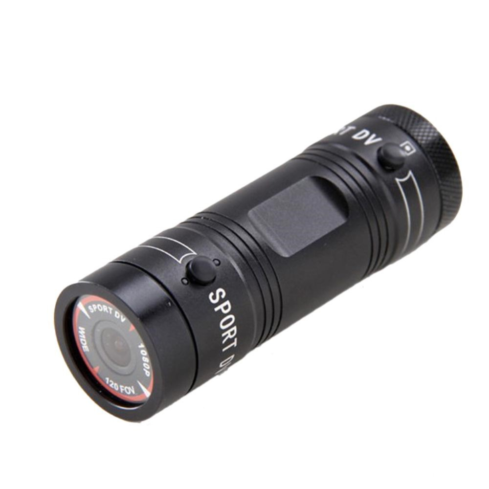 Aluminium 1080p FullHD 120° Grad Action Cam Sport Kamera inkl. Halterungen   Micro SD Kartenslot (Spritzwassergeschützt IPX4) - Schwarz