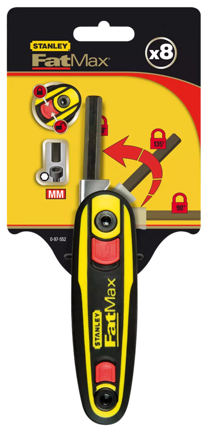 Stanley 0-97-552 8-delige Inbussleutelset - uitklapbaar model - 1,5-8mm
