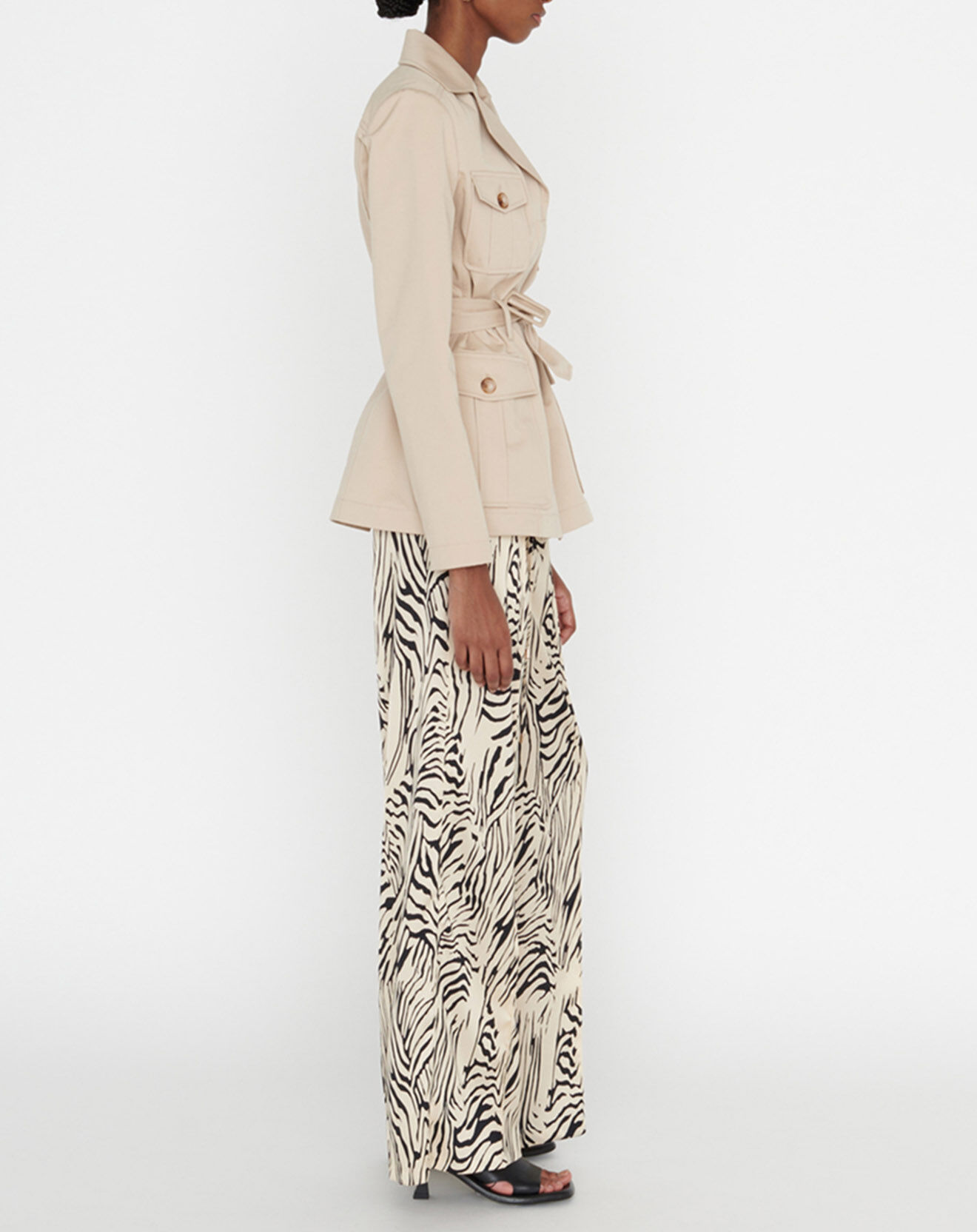 Zapa Trench-coat court en Gabardine Vania beige