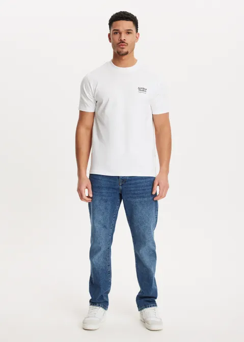 T-shirt met print flowers wit (WIT)