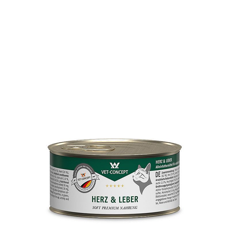 Vet-concept kattenmenu hart en lever 6 x 200 gram