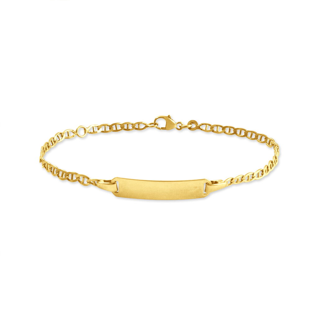 Bracelet Identité Fanelia Maille Marine Or Jaune