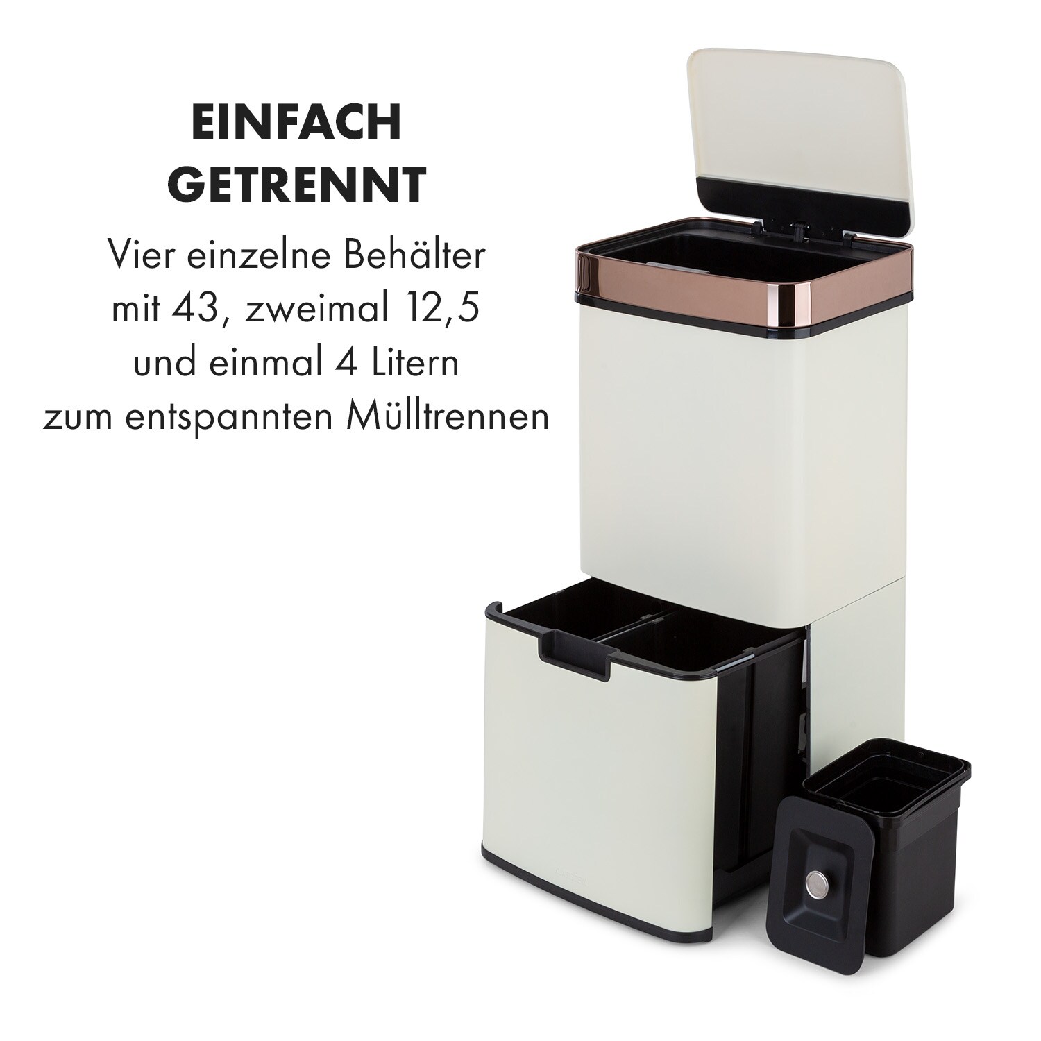 Royal Trash Rose Gold Sensor-Mülleimer 72 Liter Edelstahl