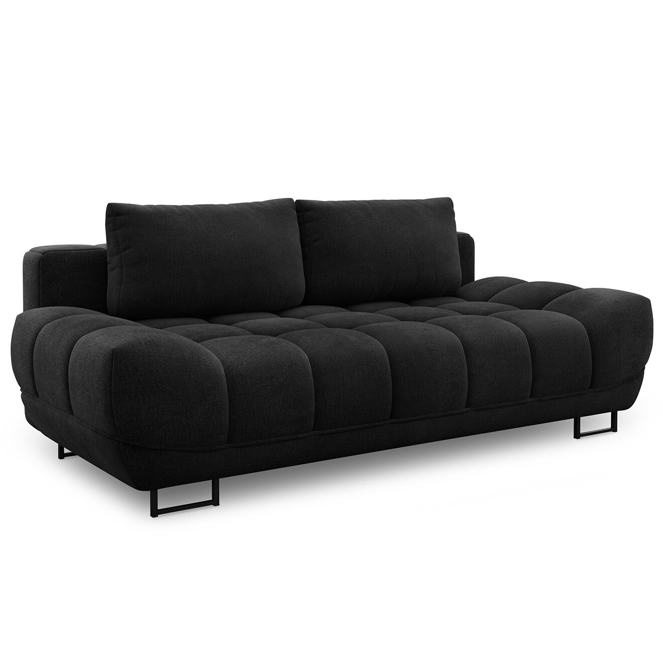 Windsor & Co Canapé convertible avec coffre de rangement Cirrus noir - 215x112x90 cm