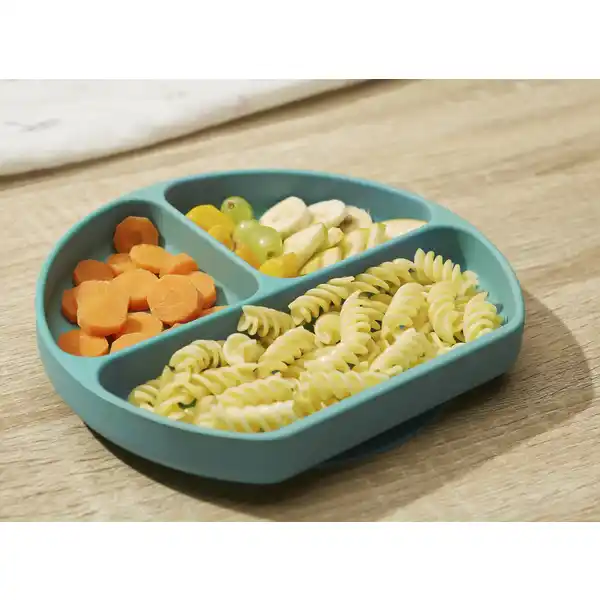 Silikonteller mit Saugnapf grün