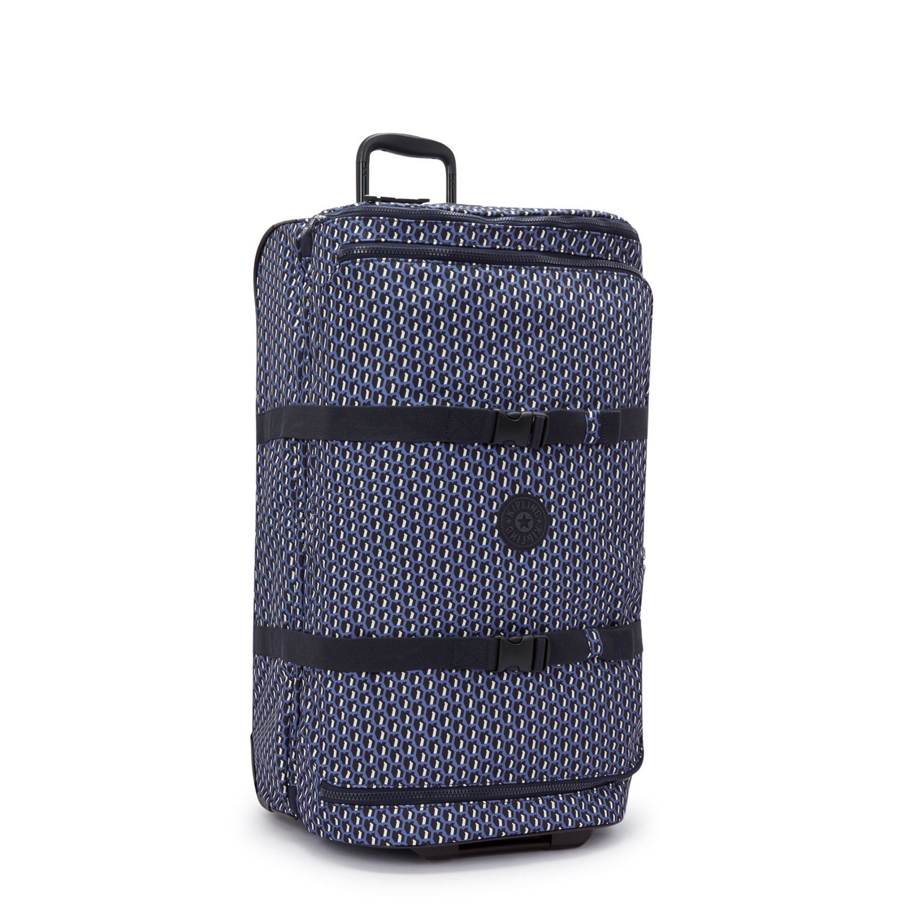 AVIANA L Grande valise à roulettes avec sangles ajustables - 3D K Blue