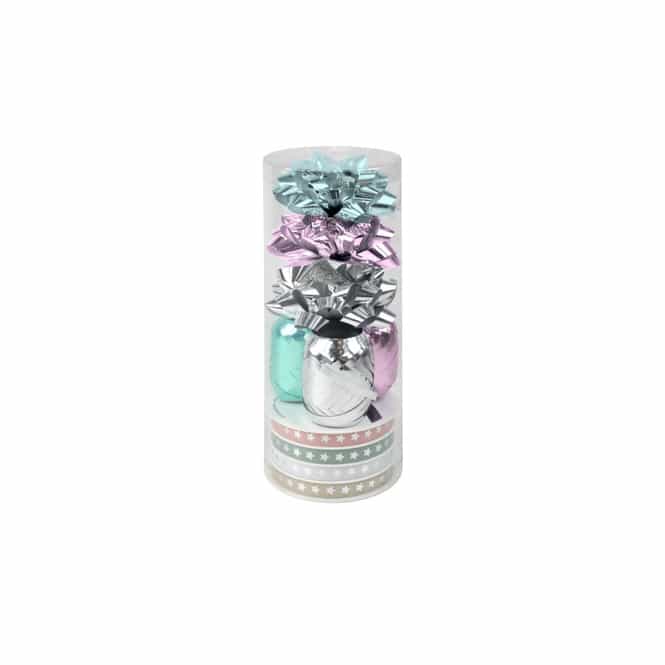 Geschenkbandset - Weihnachten - pastell/metallic - 10-teilig