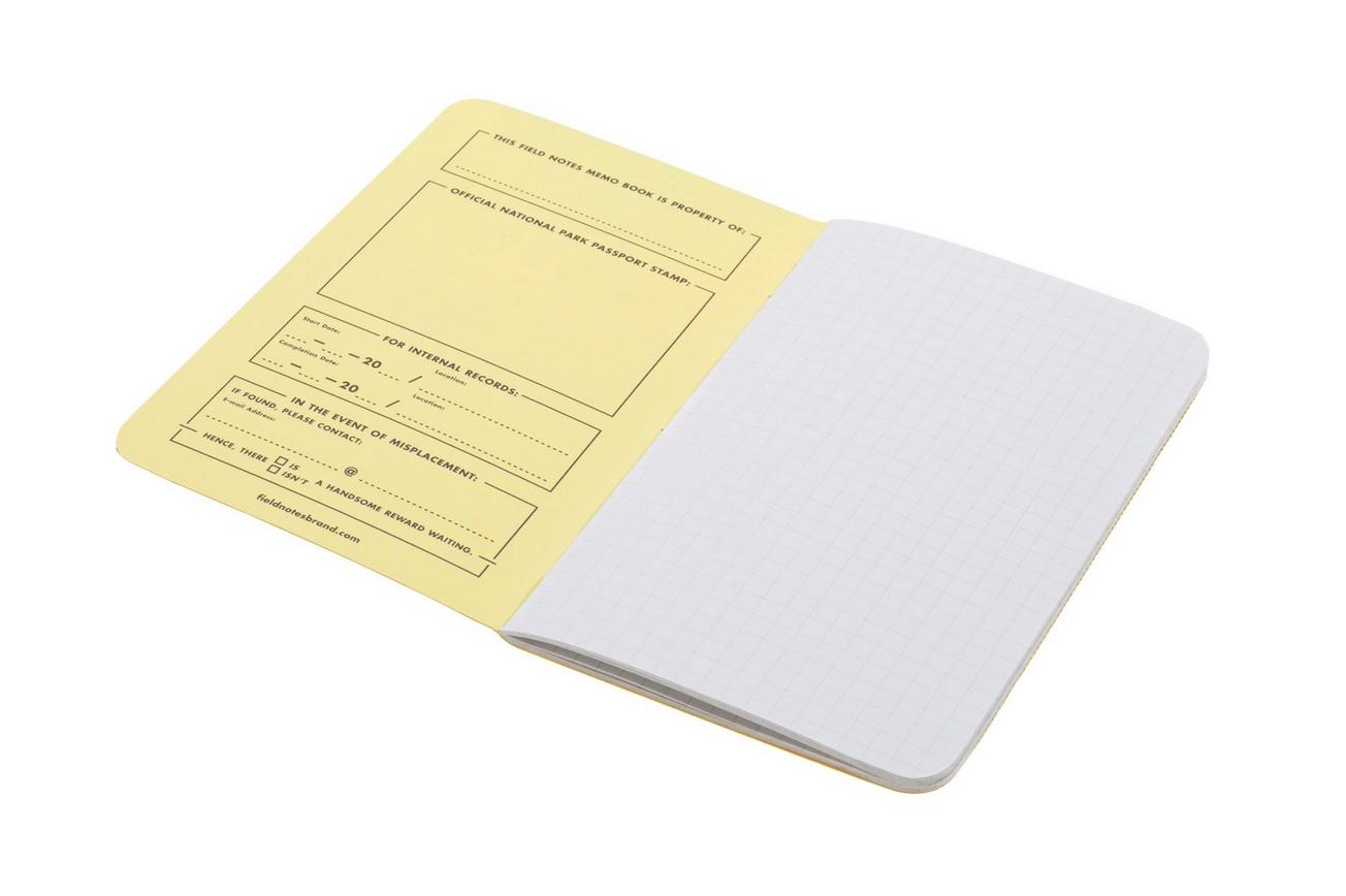 Field Notes National Parks FNC-43a Graph 3-Pack A Yosemite Acadia Zion, notitieboekjes
