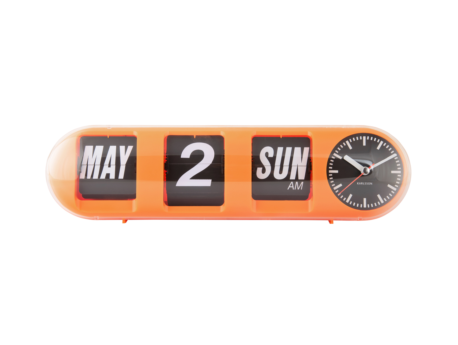 Wandklok Tube Flip - Oranje
